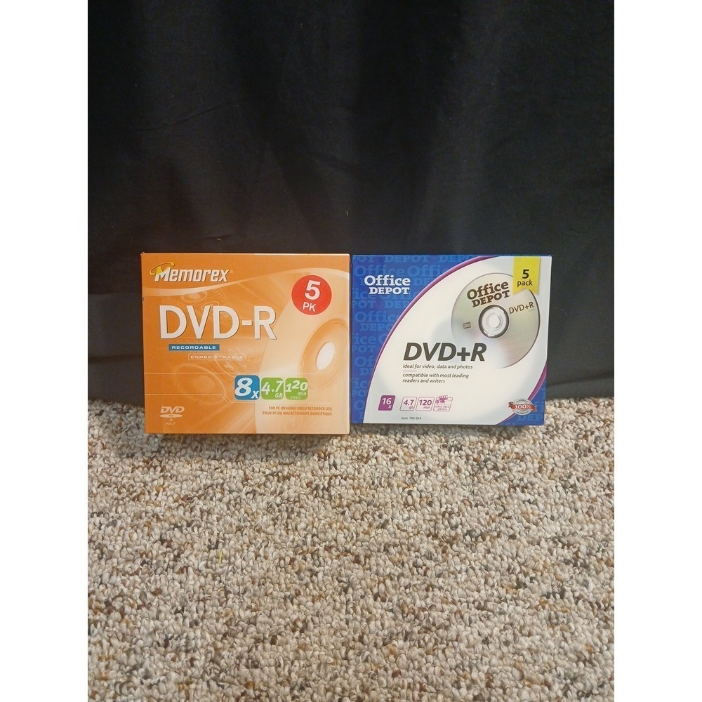 Memorex 5PK (sealed) + 5packDVD-R Office Depot 5X, 4.7GB, 120min  10Total